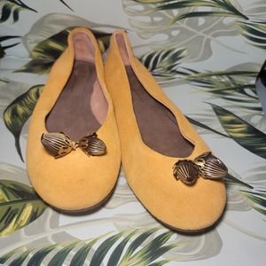 ANTHROPOLOGIE Trinket Pilcro Letterpress Suede Flats Shoes 6.5